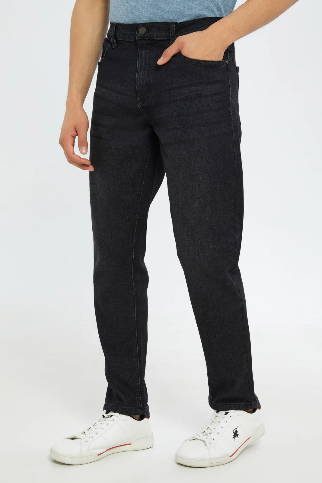 Charcoal Basic 5-Pocket Slim Fit Jeans