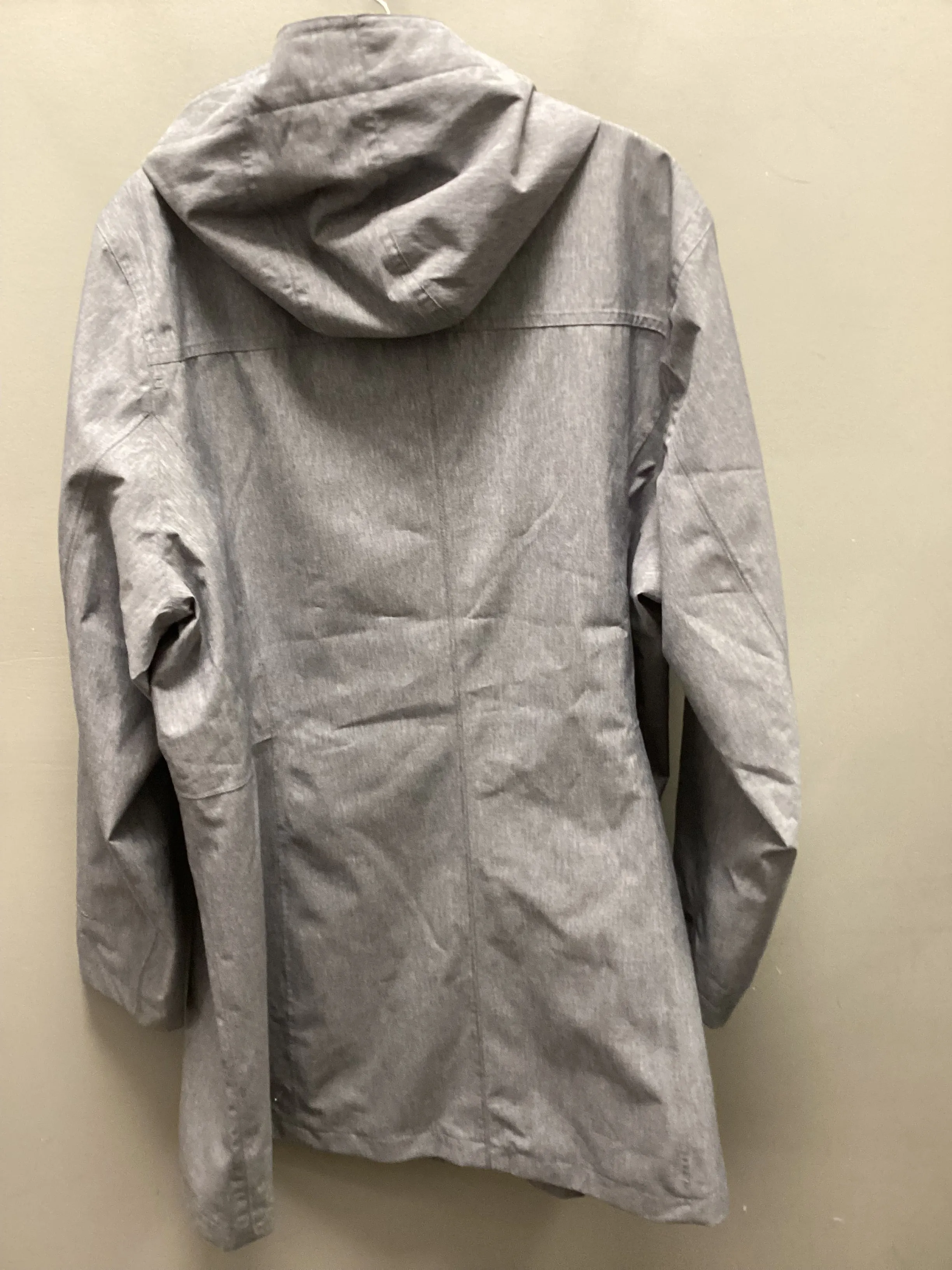 Coat Raincoat By Eddie Bauer In Blue & Grey, Size: 2x