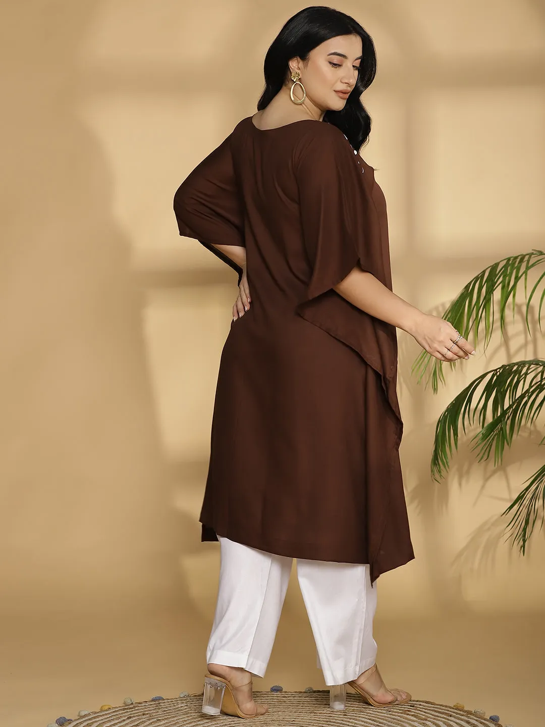 Coffee Rayon Long-Kaftan - Branch