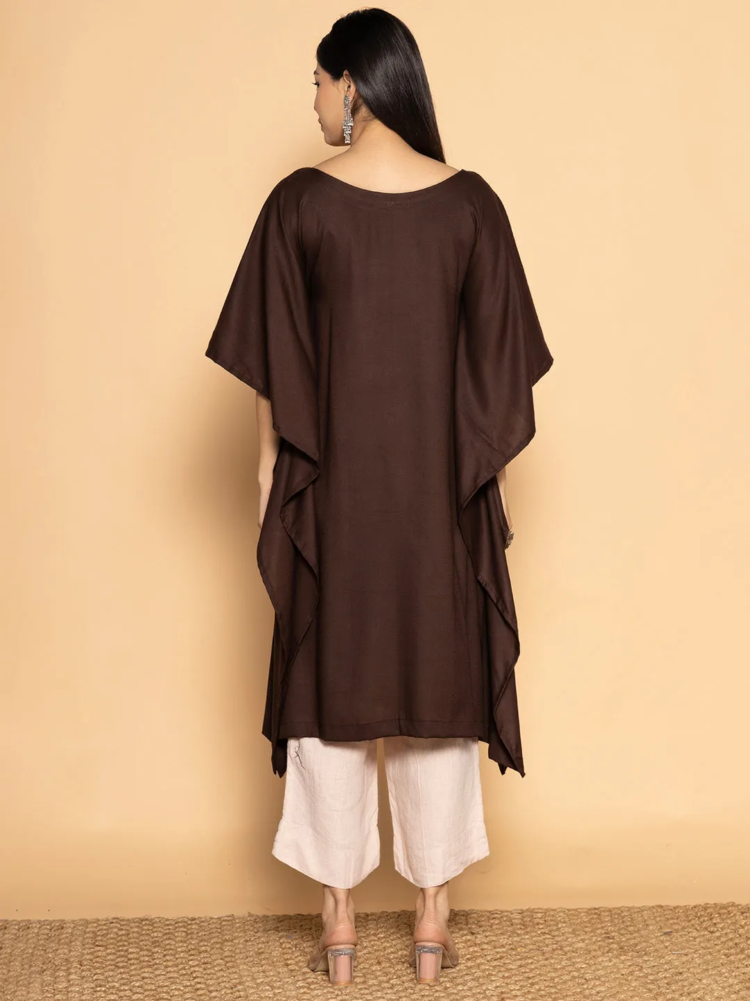 Coffee Rayon Long-Kaftan - Gaja