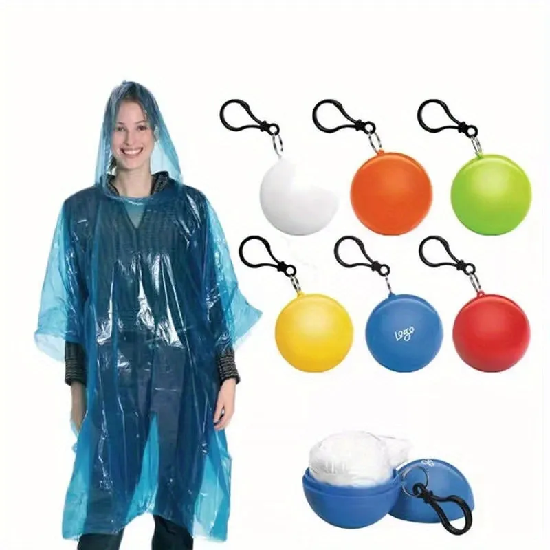 Compact Emergency Rain Poncho Keychain: Portable Disposable Raincoat for Travel, Hiking, Fishing, and Camping