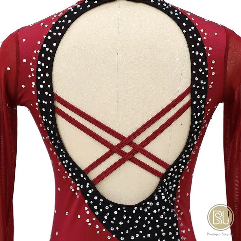 Competition Skating Dress Long Sleeves High Neck Long Sleeves 10  Colors