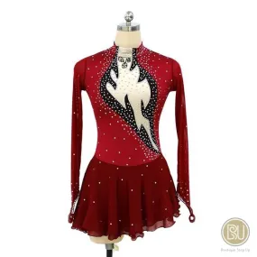 Competition Skating Dress Long Sleeves High Neck Long Sleeves 10  Colors