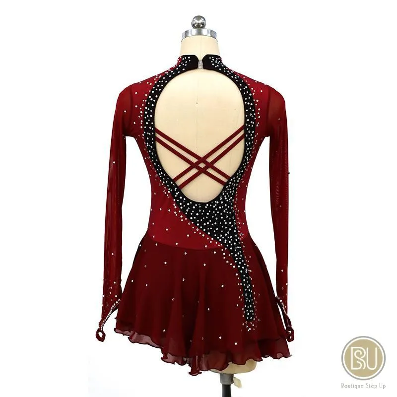 Competition Skating Dress Long Sleeves High Neck Long Sleeves 10  Colors