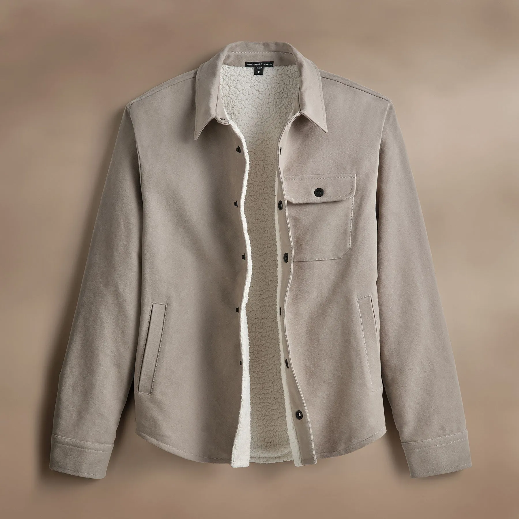 Cotton Moleskin Shirt Jacket - Light Tan