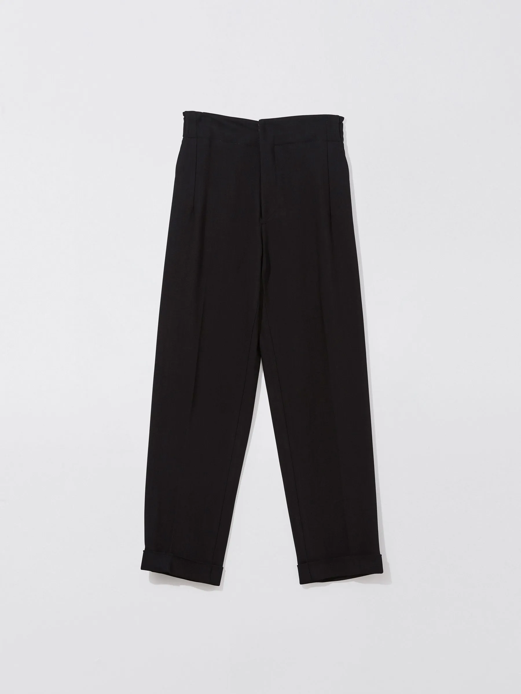 crepe cuffed hem tailored pant