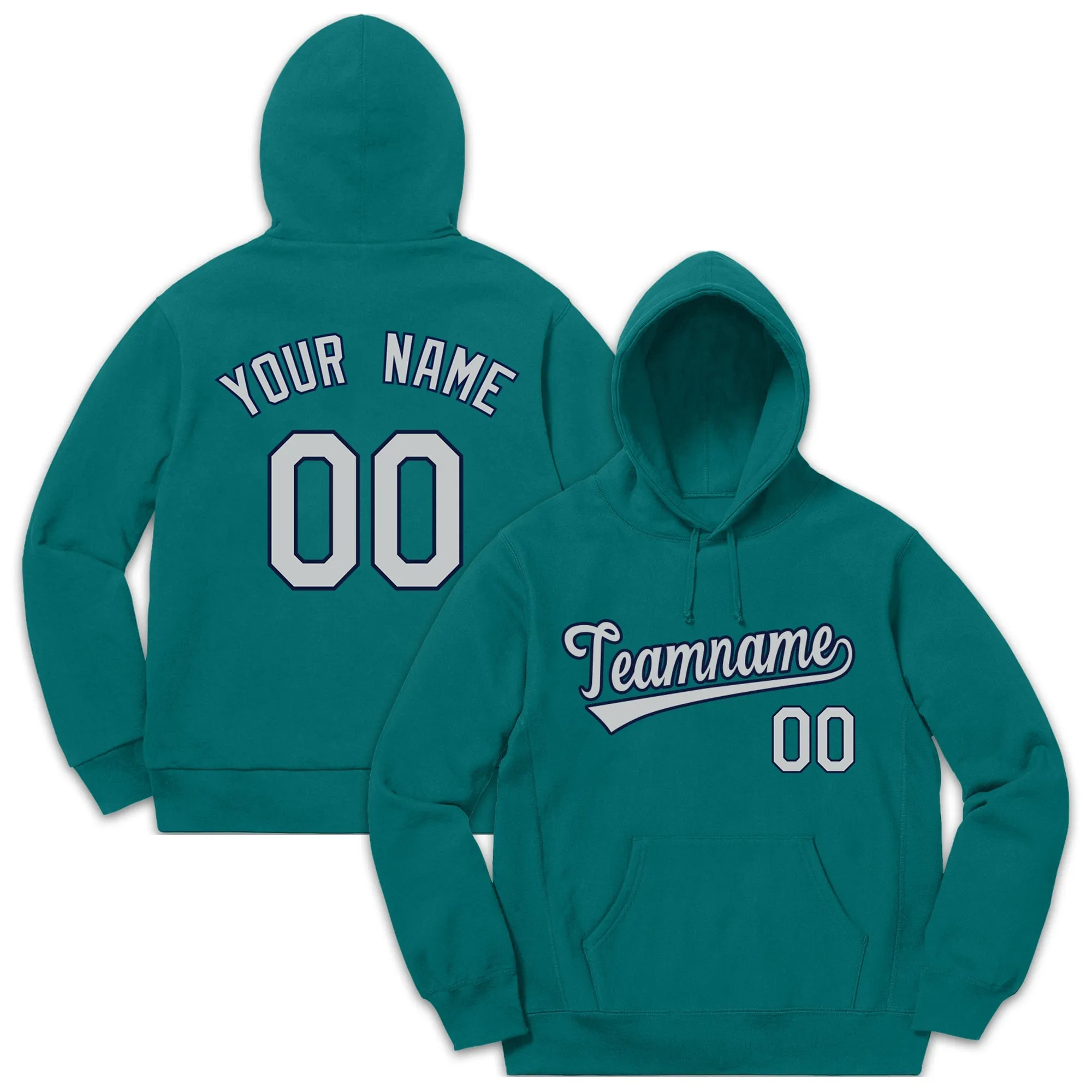 Custom Aqua Navy-Gray Classic Style Sweatshirt Fashion Hoodie Uniform