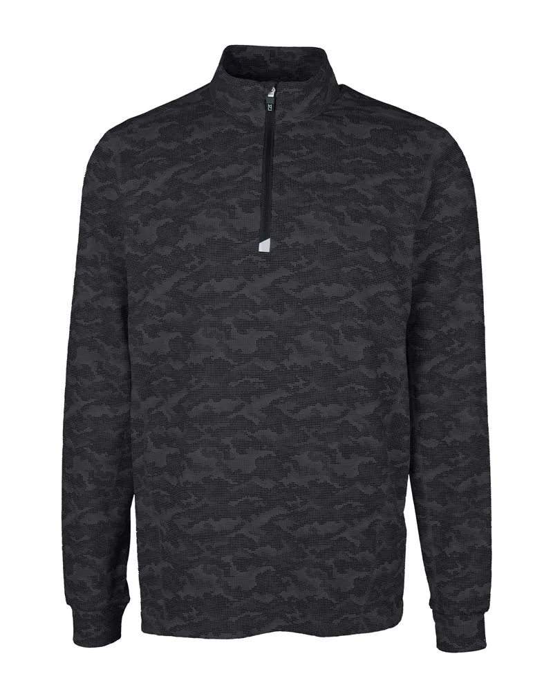 Cutter & Buck Traverse Camo Print Stretch Quarter Zip Pullover