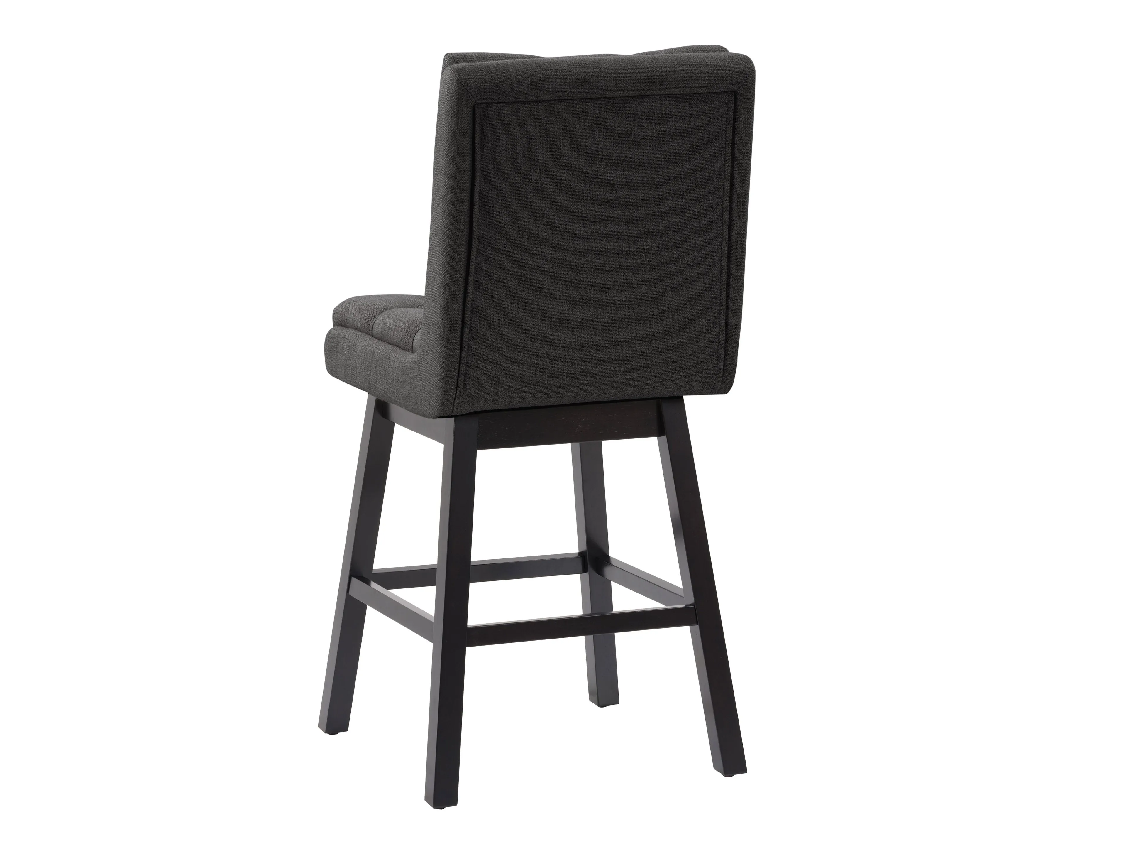 Dark Grey Button Tufted Bar Stools