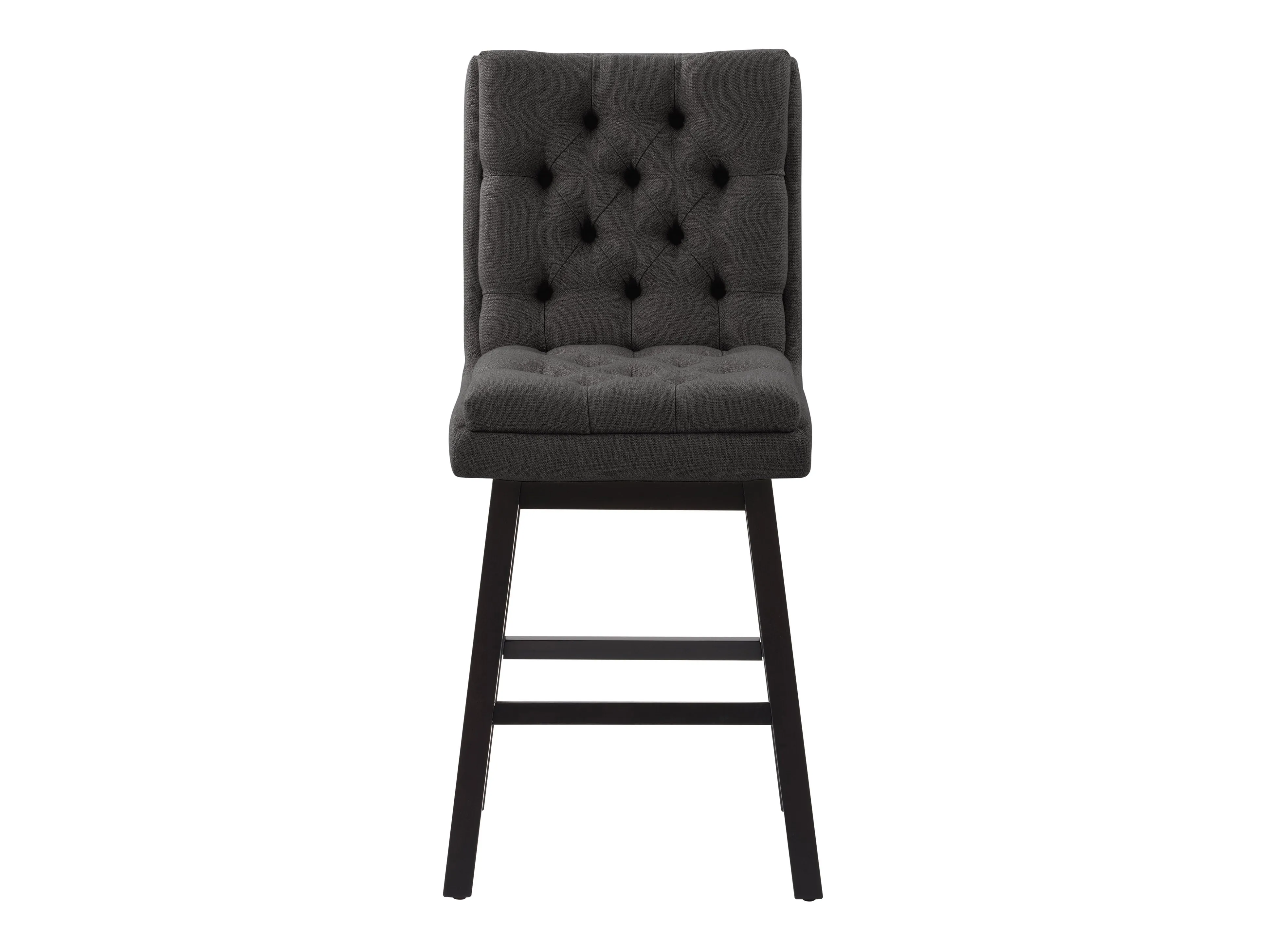 Dark Grey Button Tufted Bar Stools