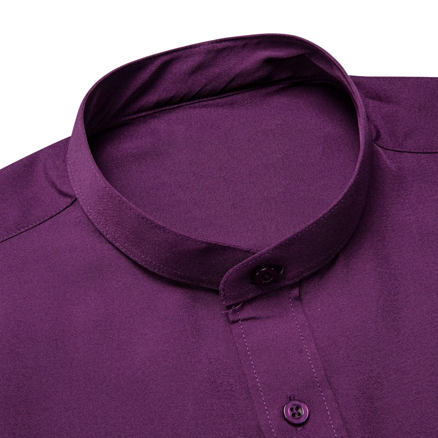 Deep Purple Solid Men's Long Sleeve Business Shirt