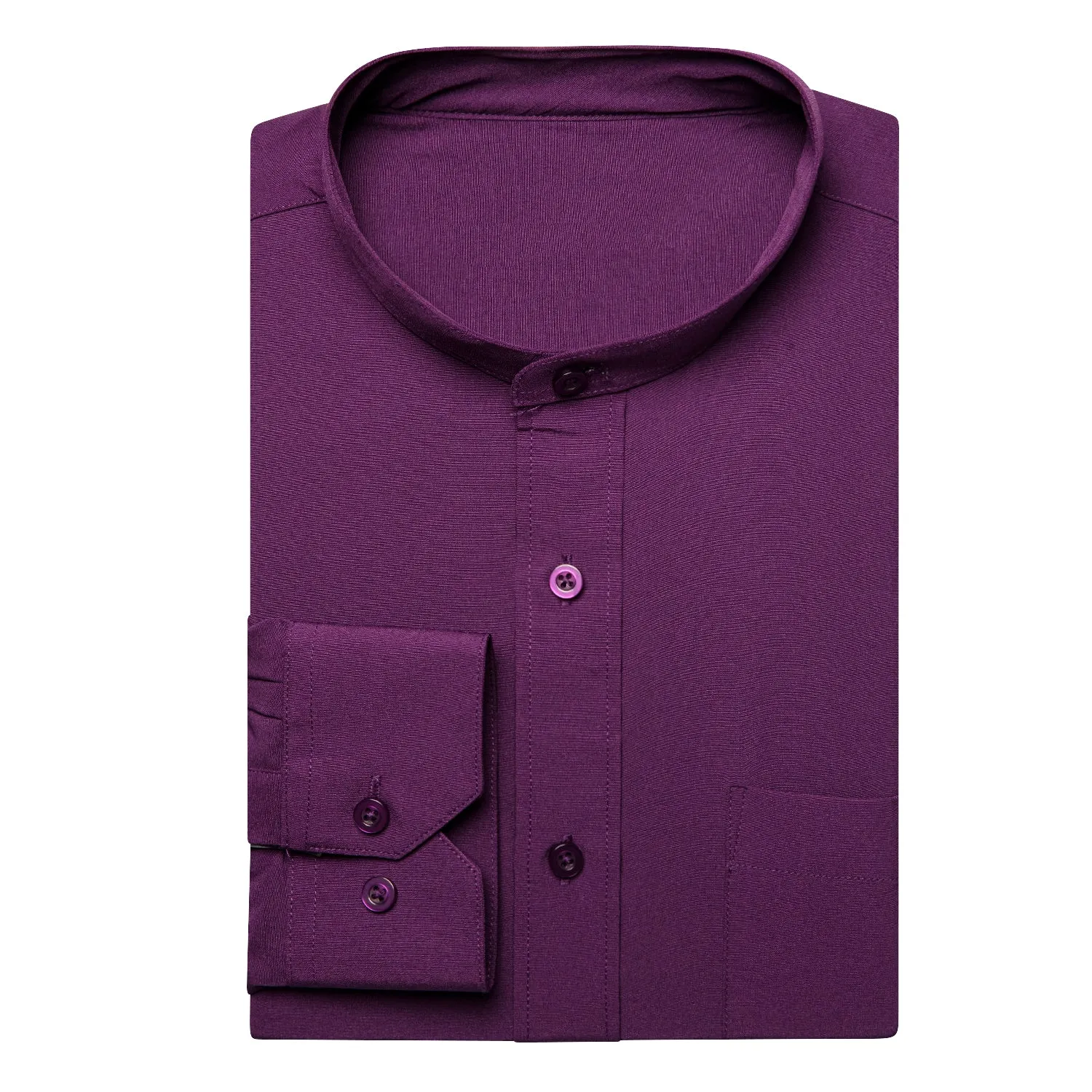 Deep Purple Solid Men's Long Sleeve Business Shirt