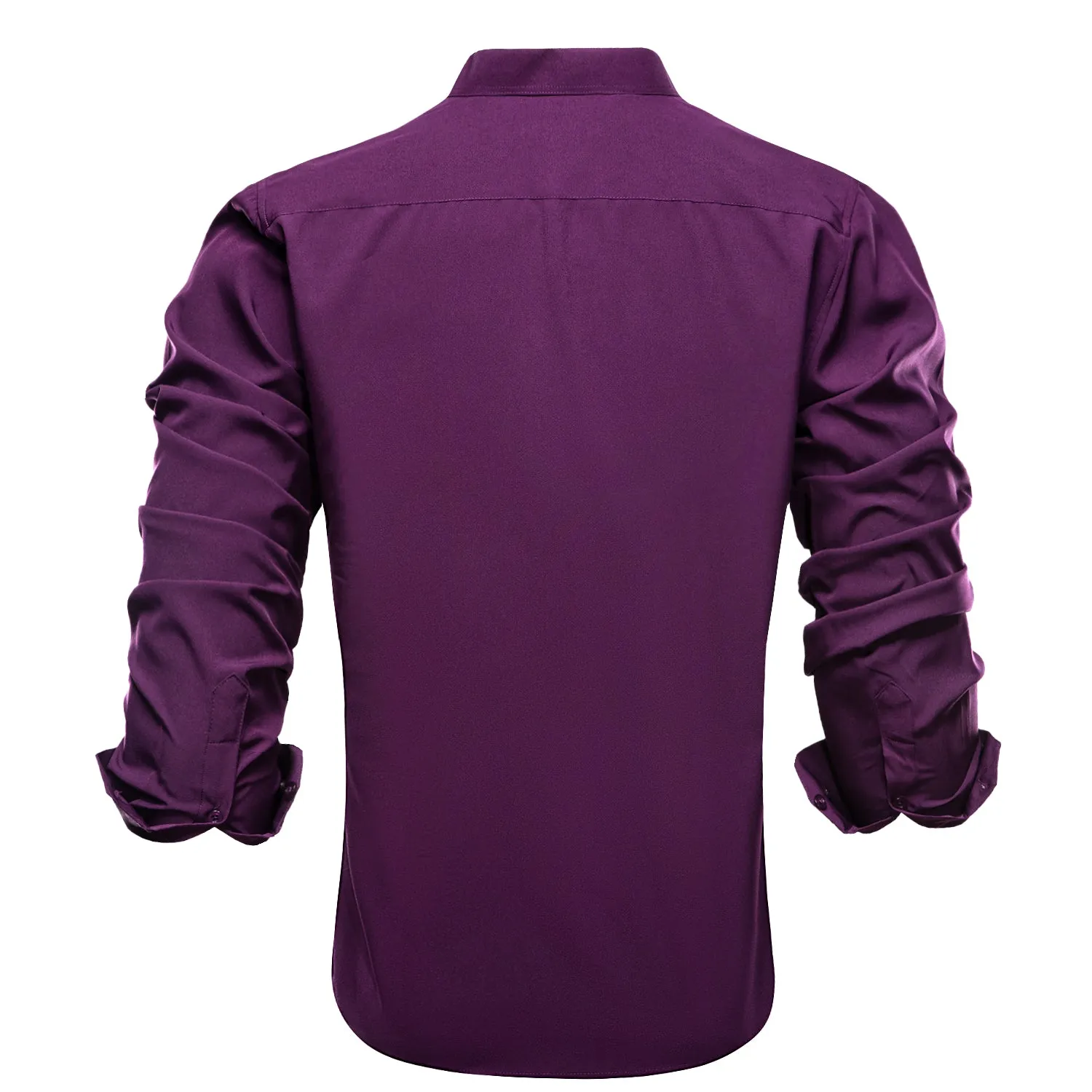 Deep Purple Solid Men's Long Sleeve Business Shirt