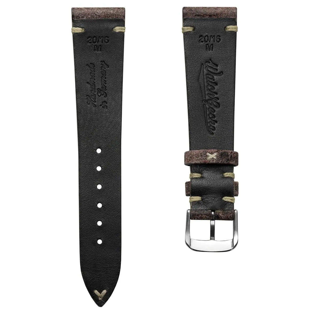 Dexter Cracked Finish Leather Watch Strap - Matte Mahogany