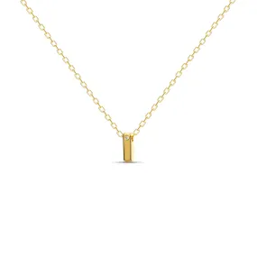 Diamond Letter Necklace "I" - 18 karat gold vermeil on sterling silver, diamond 0.01 carat