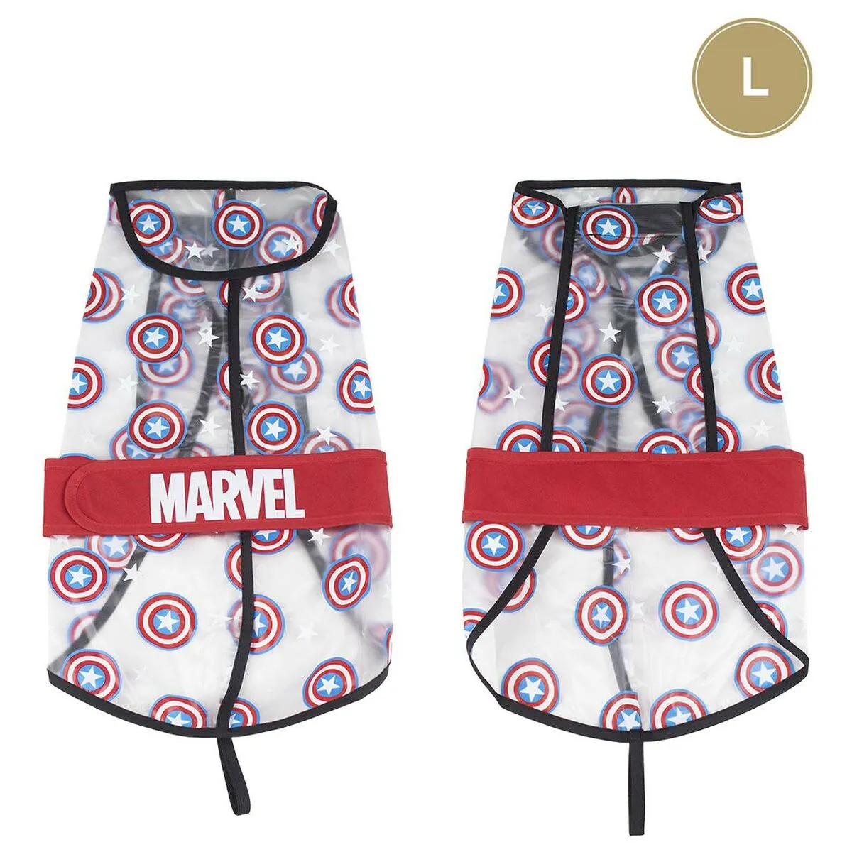 Dog raincoat The Avengers Transparent L Red