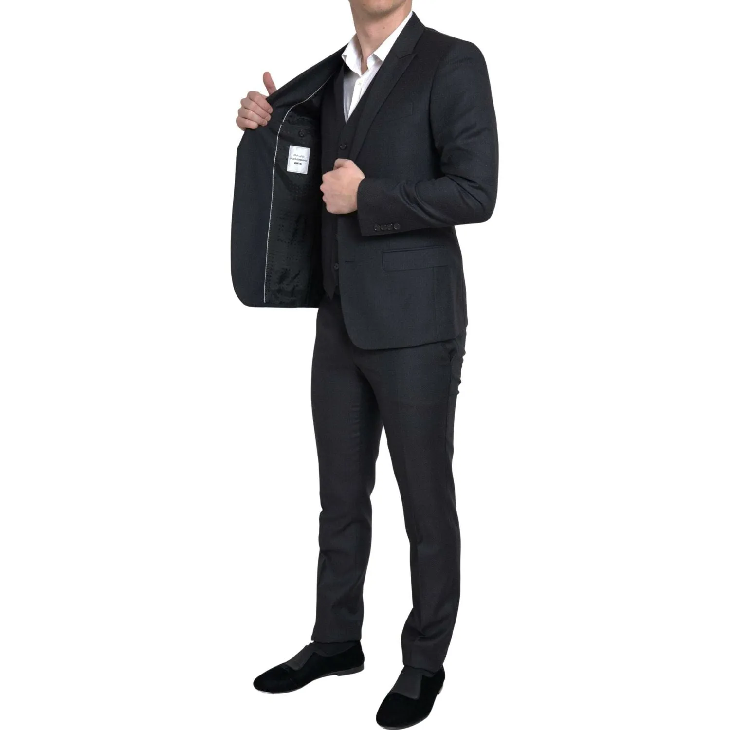 Dolce & Gabbana Elegant Black Martini Slim Fit 3-Piece Suit