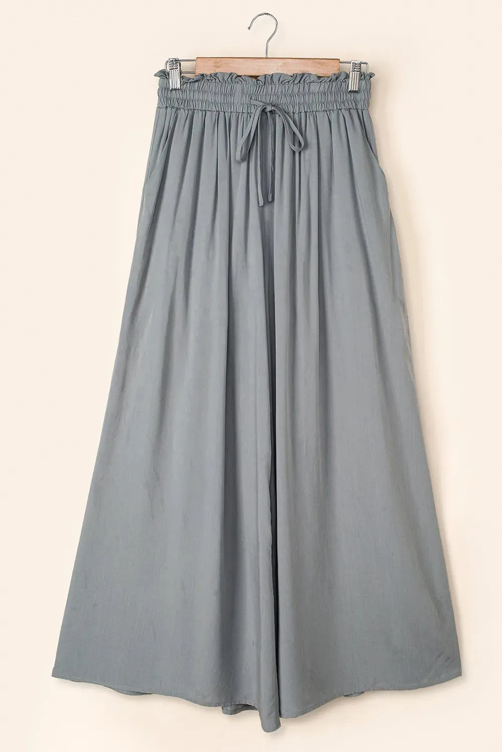 Drawstring Waist Wide Leg Pants