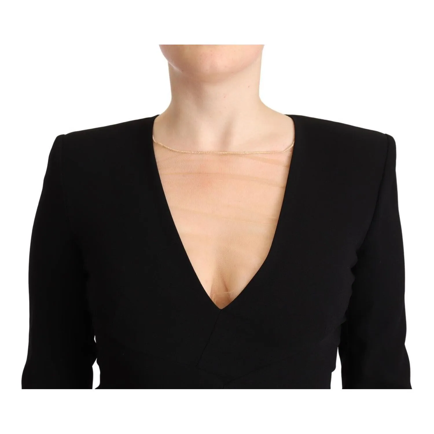 Dsquared² Elegant Black V-Neck Mini Dress