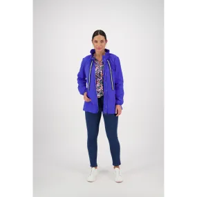 Elastic neckline jacket royal blue