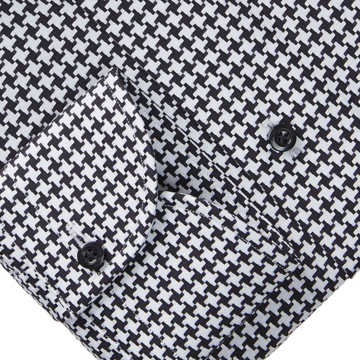 Emanuel Berg Black/White Houndstooth Formal Shirt