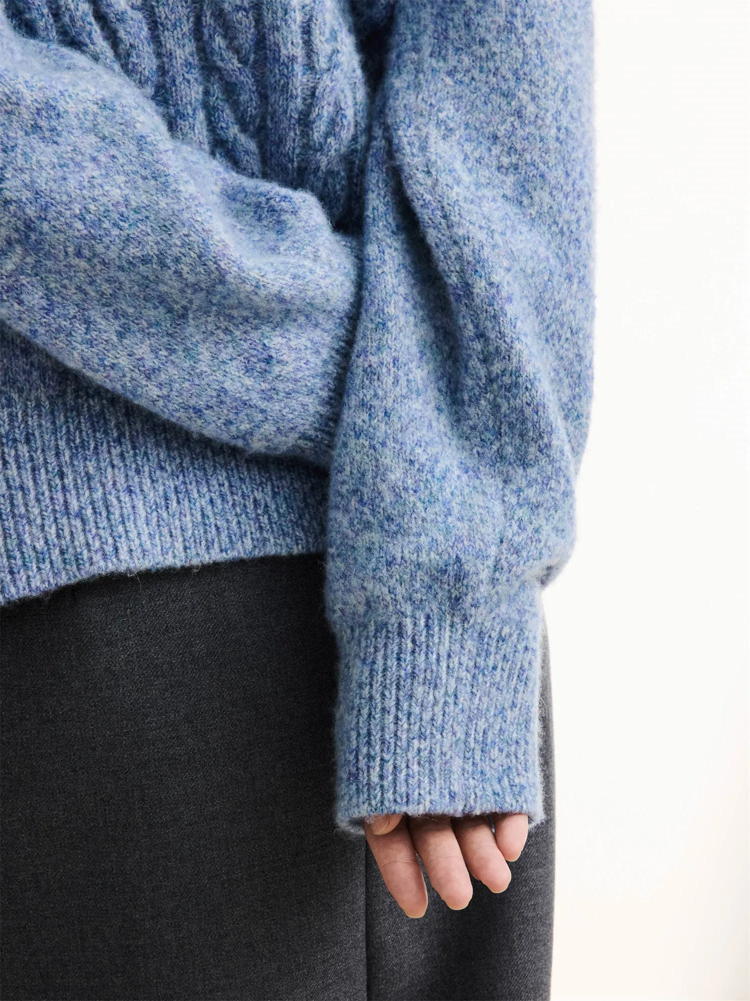 EP YAYING Navy Collar Knitted Sweater