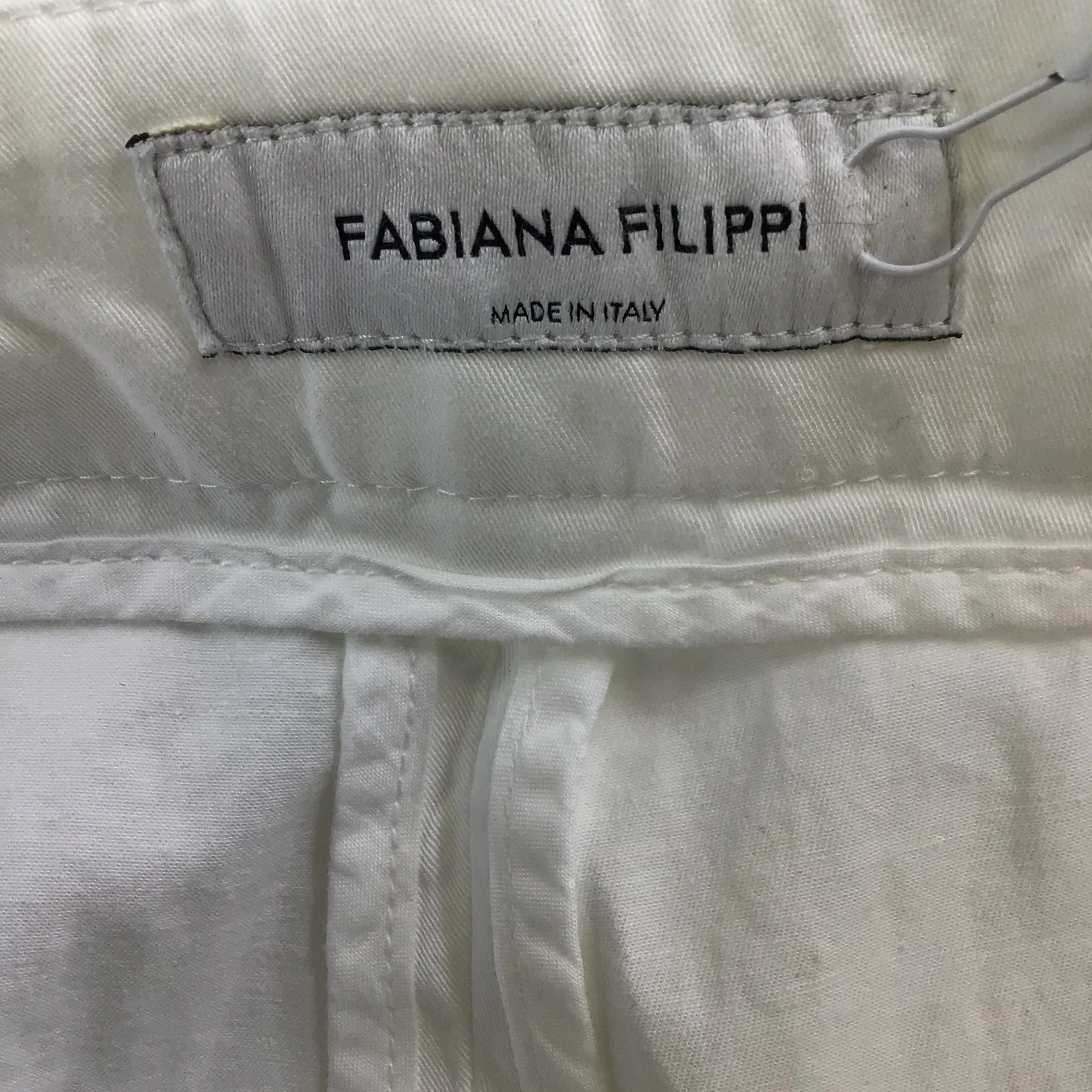 Fabiana Filippi White / Silver Monili Beaded Detail Cotton Pants