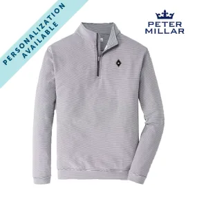 FIJI Peter Millar Mini Stripe Stretch Quarter Zip With Diamond