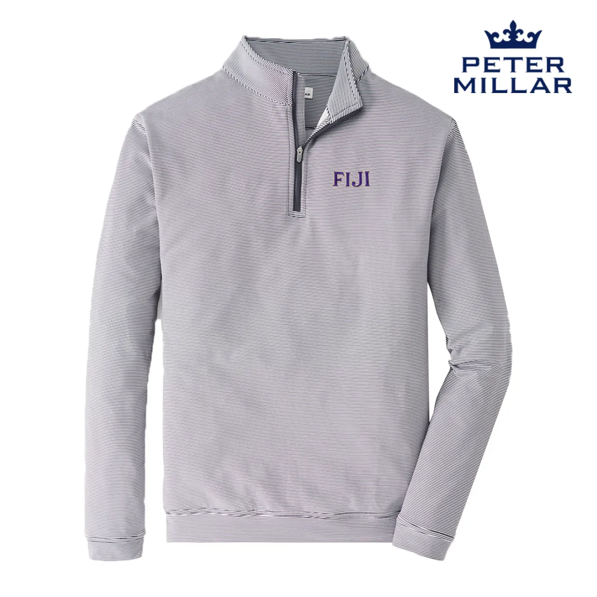 FIJI Peter Millar Mini Stripe Stretch Quarter Zip