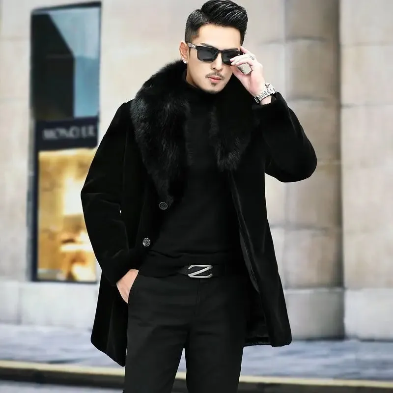 Funki Buys | Jackets | Men's Long Faux Fur Buttoned Up Coat