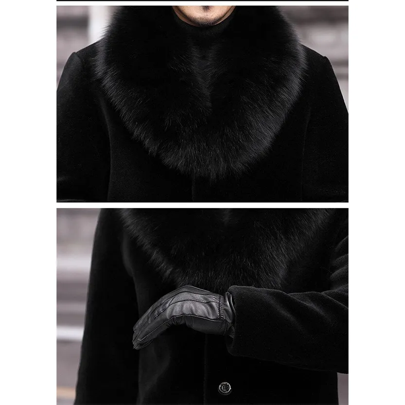 Funki Buys | Jackets | Men's Long Faux Fur Buttoned Up Coat