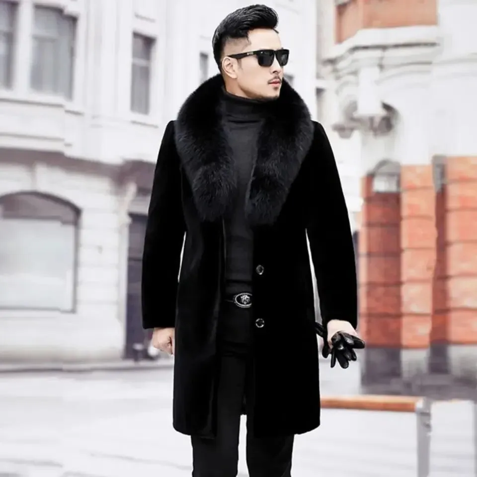 Funki Buys | Jackets | Men's Long Faux Fur Buttoned Up Coat