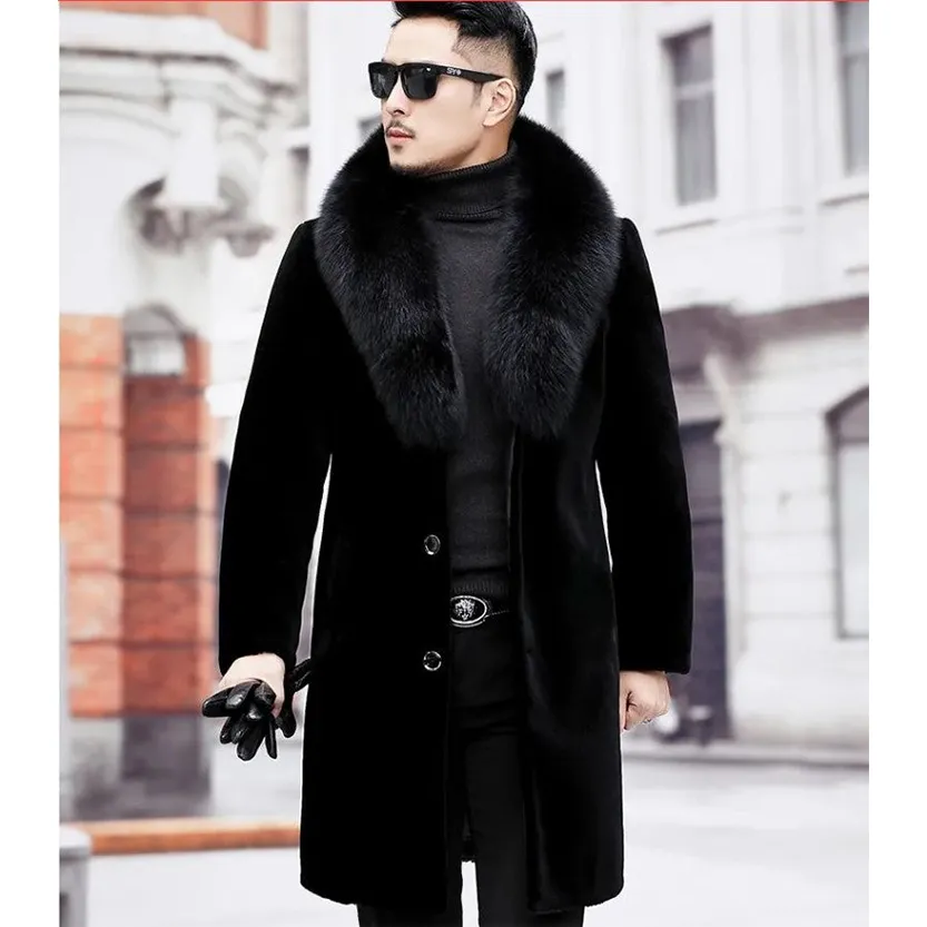 Funki Buys | Jackets | Men's Long Faux Fur Buttoned Up Coat