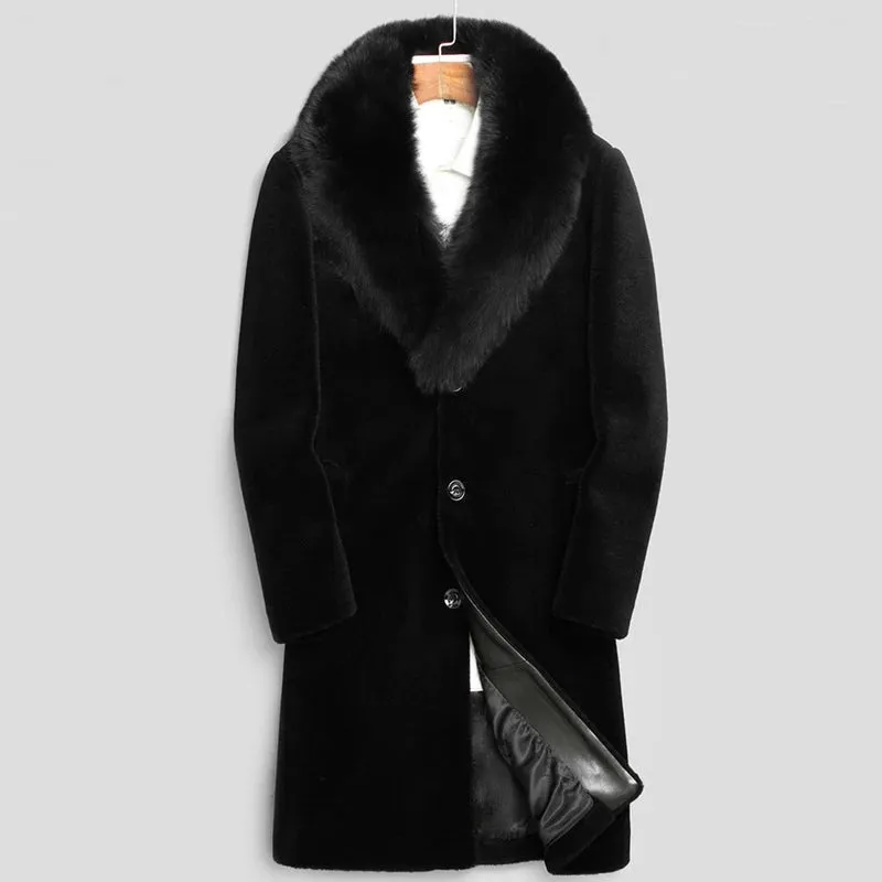 Funki Buys | Jackets | Men's Long Faux Fur Buttoned Up Coat