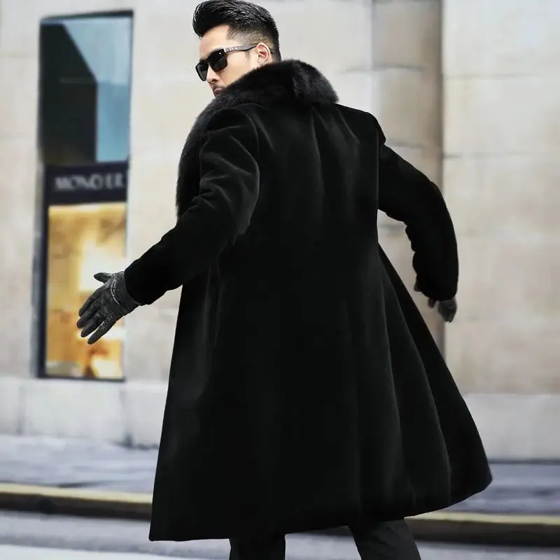 Funki Buys | Jackets | Men's Long Faux Fur Buttoned Up Coat