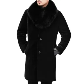 Funki Buys | Jackets | Men's Long Faux Fur Buttoned Up Coat