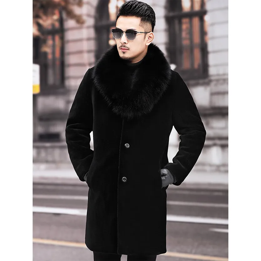 Funki Buys | Jackets | Men's Long Faux Fur Buttoned Up Coat