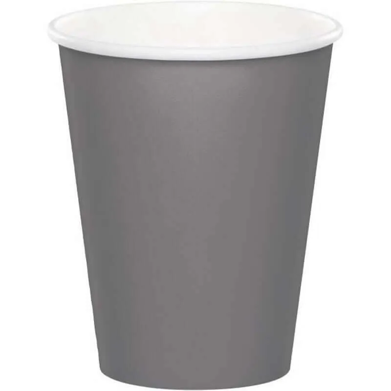 Glamour - 9oz Gray Paper Cups (8ct)