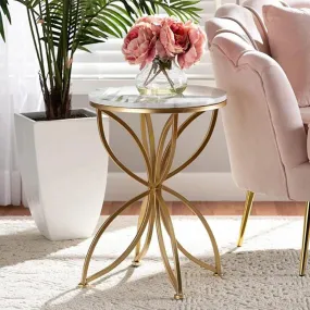 Golden Flower Sofa Side Table.