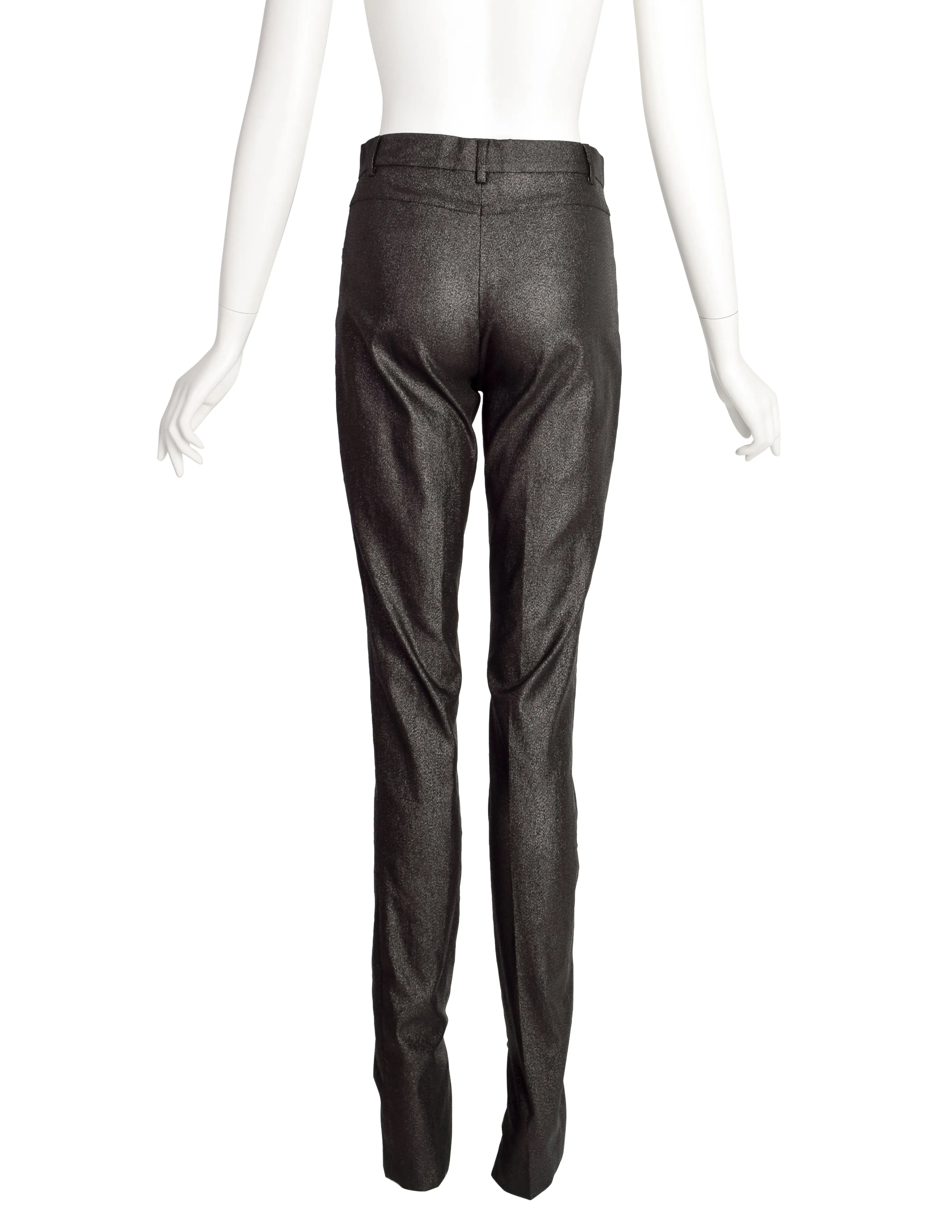 Gucci Vintage 1997 Tom Ford Era Black Sparkly Metallic Lurex Disco Pants