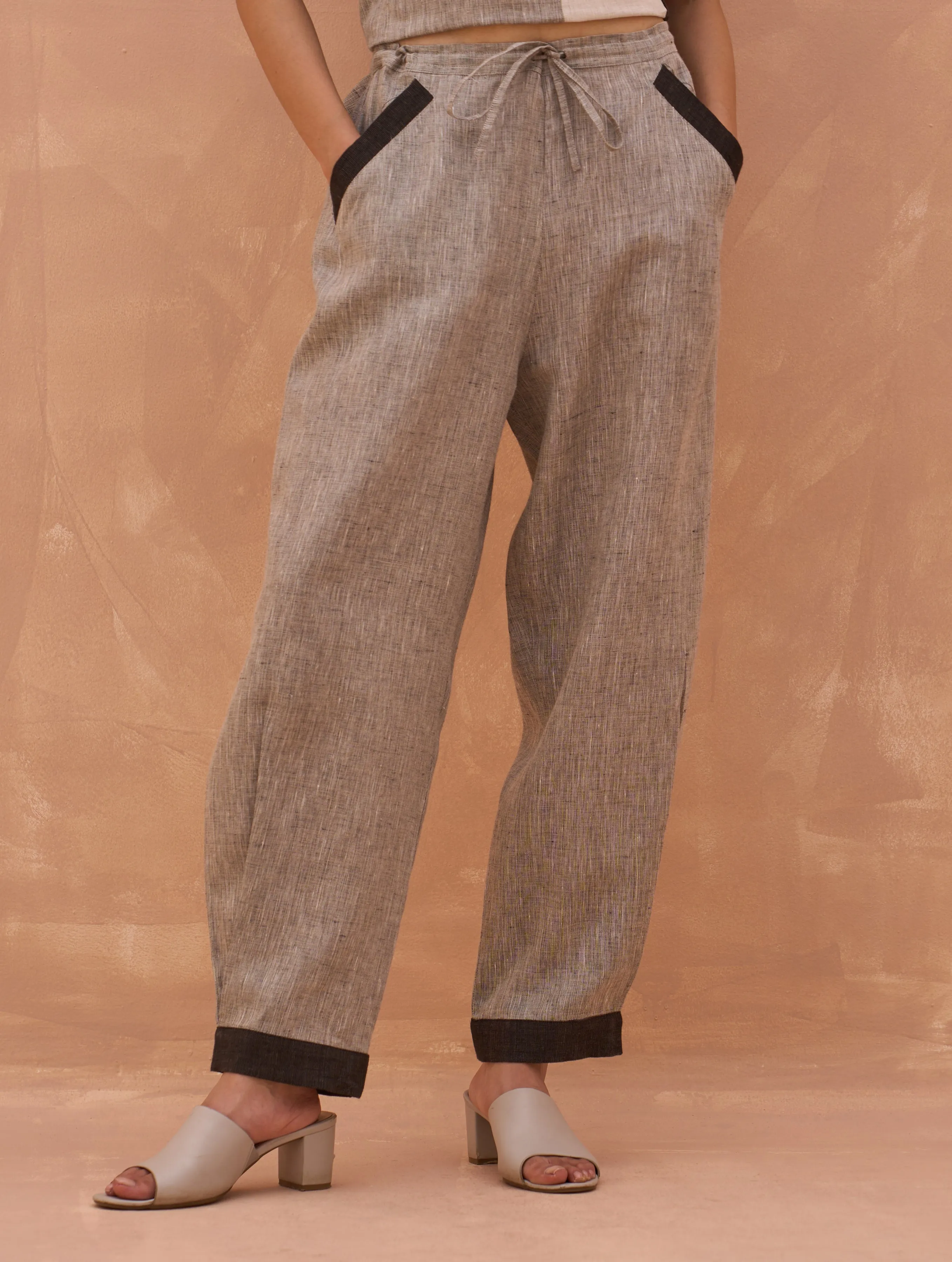 Hana Linen Pants - Charcoal