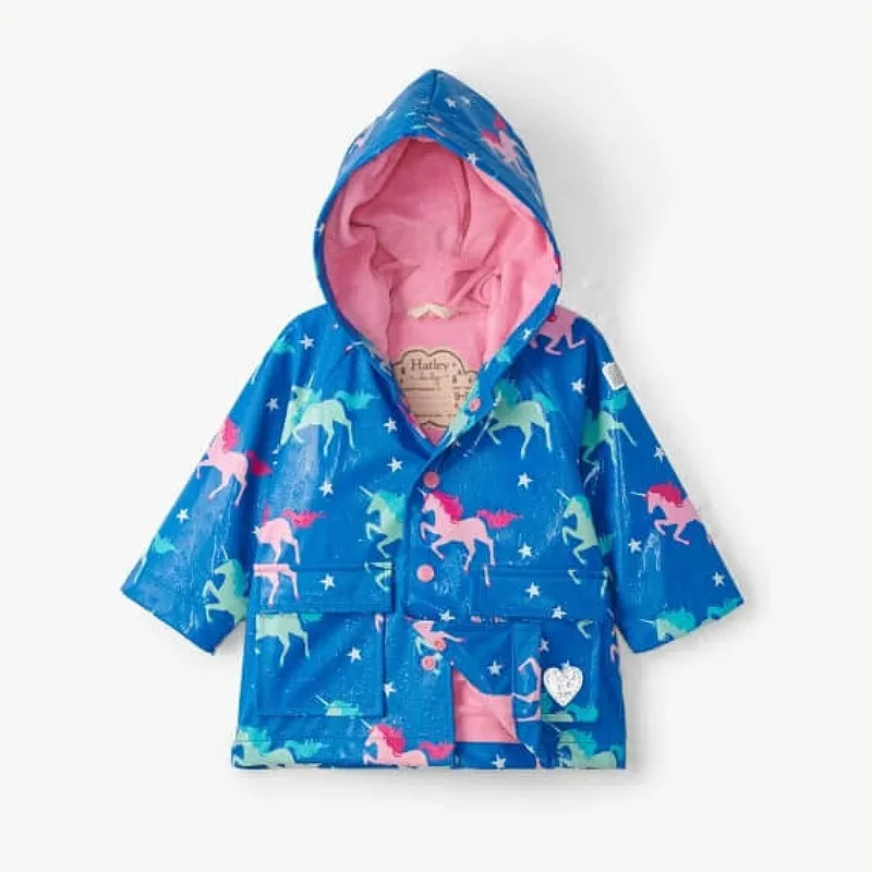 Hatley Colour Changing Baby Raincoat - Twinkle Unicorns