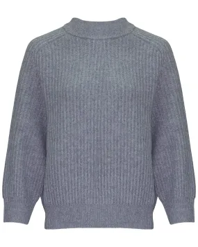 High Neck Wool Blend Pullover