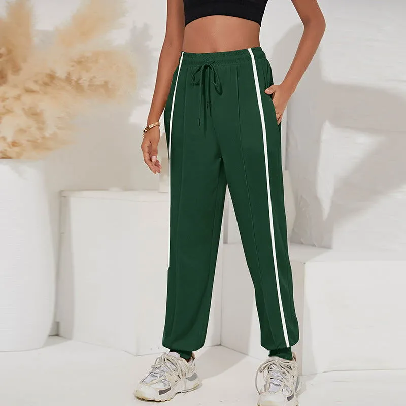 High Waist Casual Loose Waistband Sports Pants Sweater Ankle Banded Pants