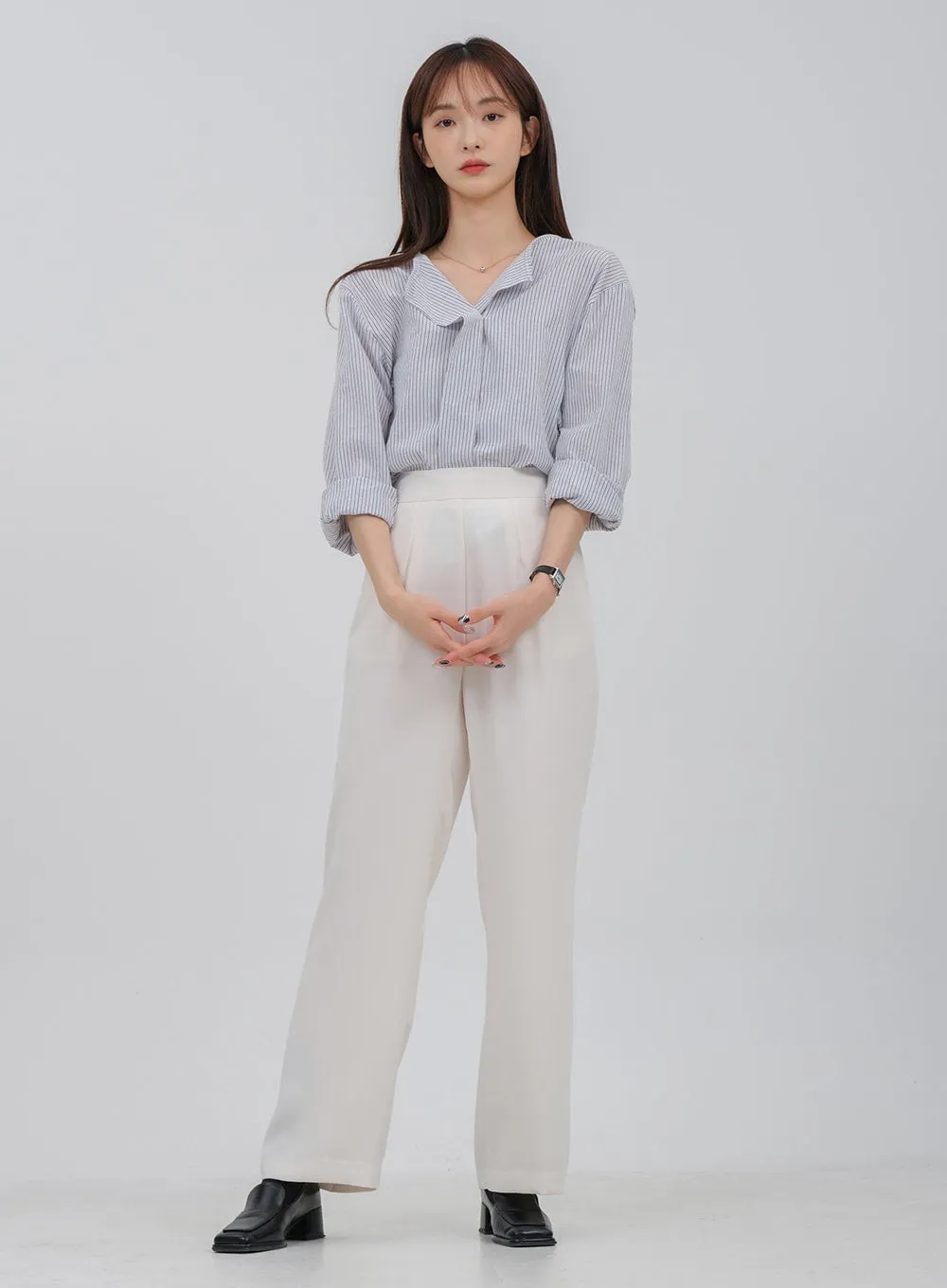 High Waisted Wide Leg Tailored Pants OA28