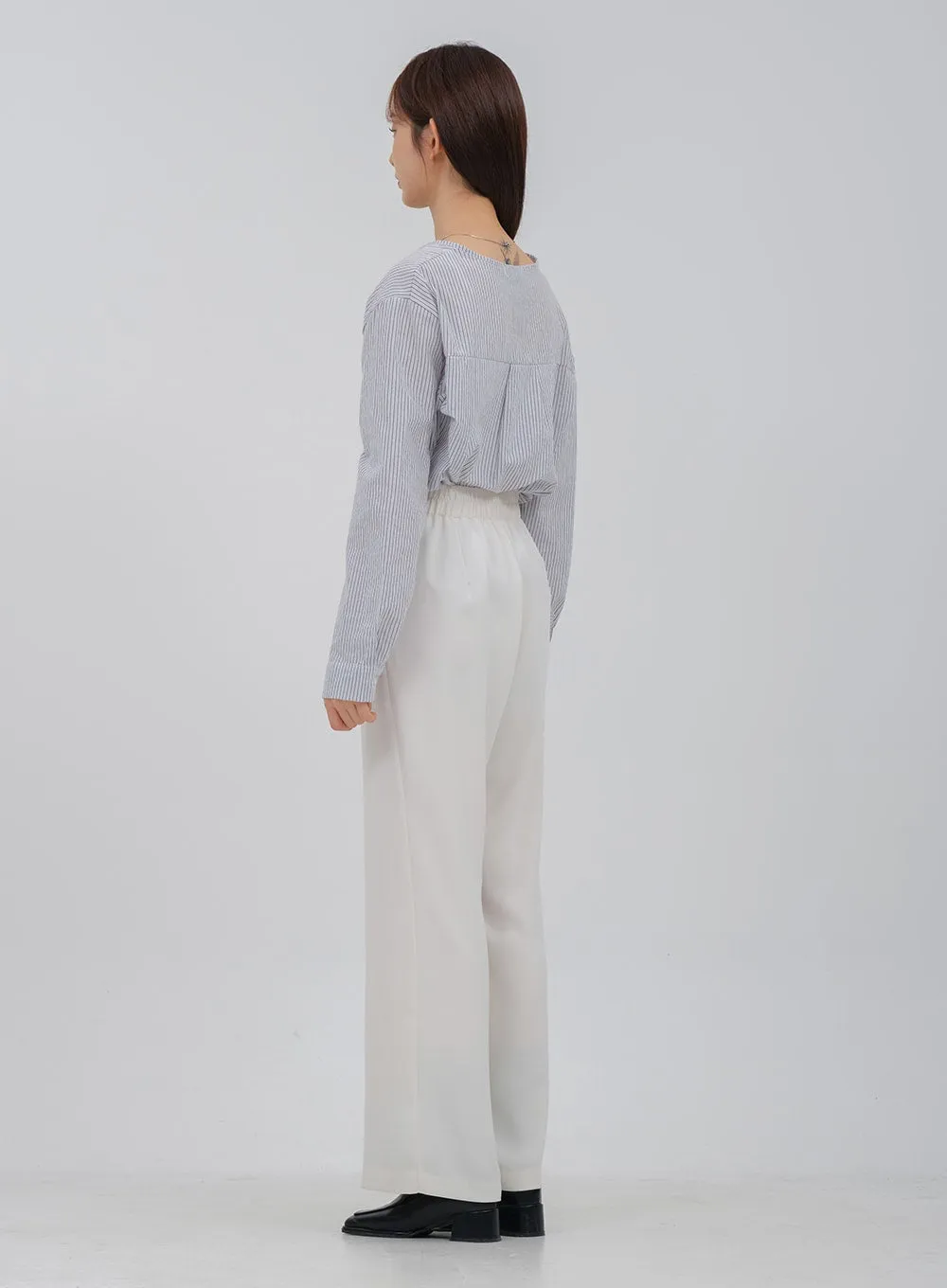 High Waisted Wide Leg Tailored Pants OA28