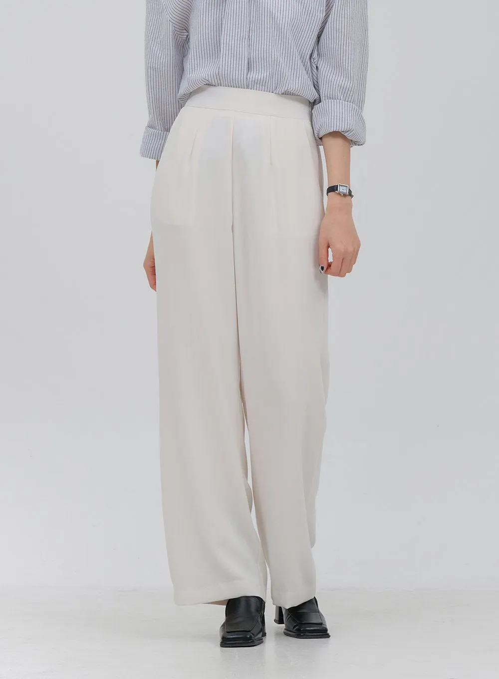 High Waisted Wide Leg Tailored Pants OA28