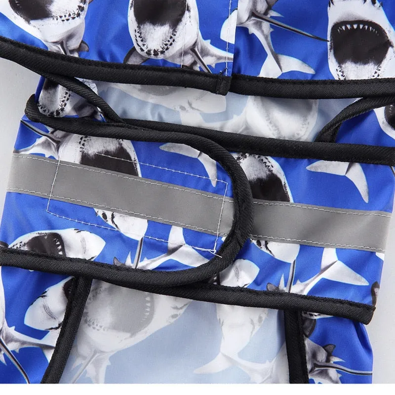 Hooded Pet Raincoat: Shark