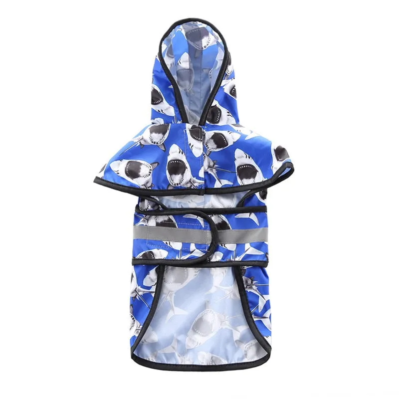 Hooded Pet Raincoat: Shark