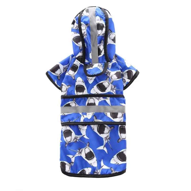 Hooded Pet Raincoat: Shark